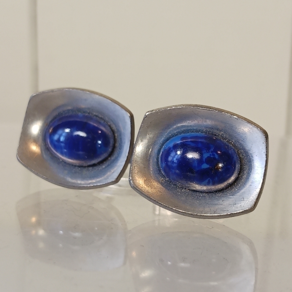 Vintage Modernist Jorgen Jensen Pewter 220 cuff links - Picture 3 of 6